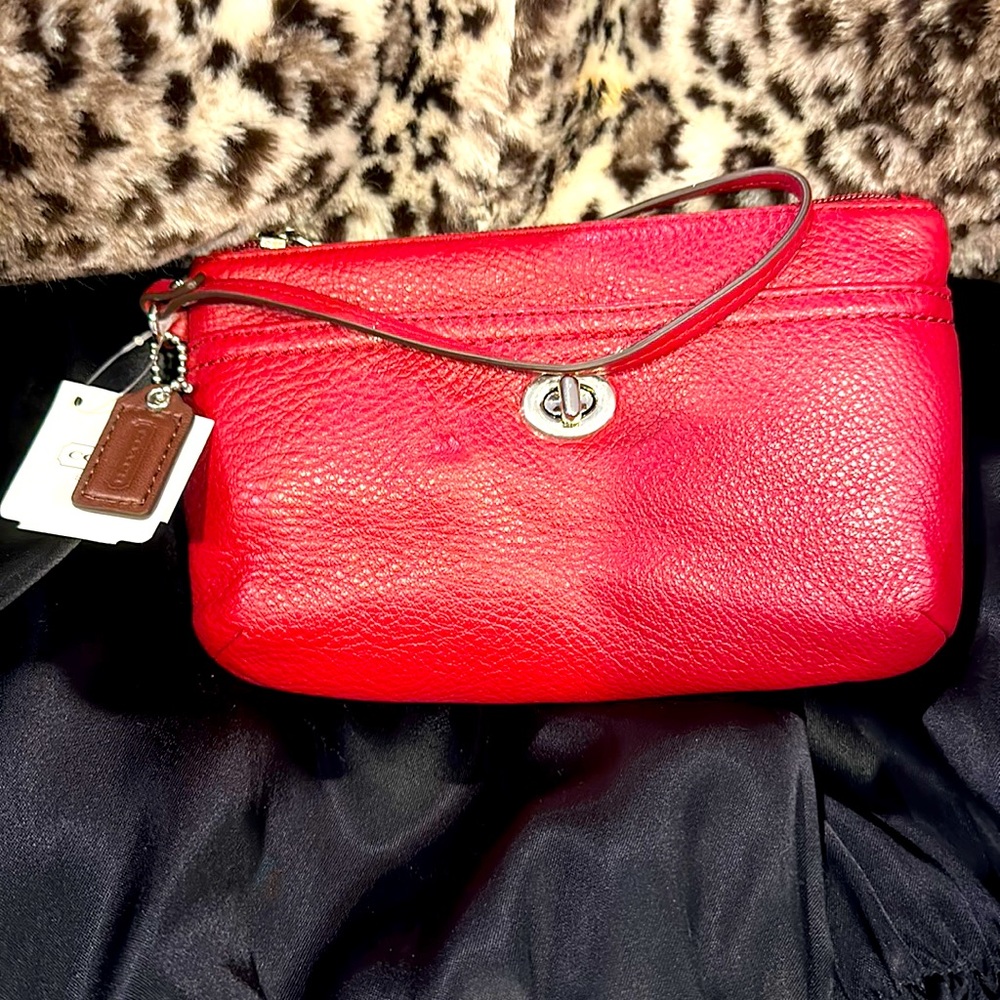 Vintage Coach Red Wristlet